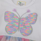 Toddler Girls Butterfly Pattern Mesh Casual Dress