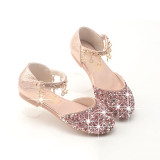 Kid Girls Sequins Glitter Crystal Diamond Tassels Flat Dress Shoes