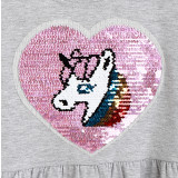 Toddler Girls Cartoon Unicorn Long Sleve Sweater Dress