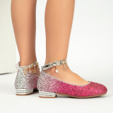 Kid Girls Sequin Glitter Diamond Heels Pumps Dress Shoes