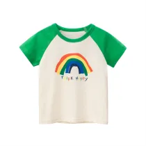Girls Rainbow Pattern Shirts Cartoon Tops