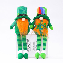 St Patrick's Day Decorations Long Legs Gnome Green Irish Gnome Elf Scandinavian With Hat