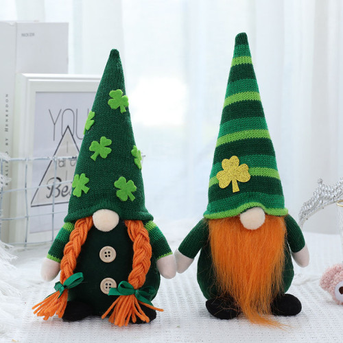 St Patrick's Day Decorations Long Braid Gnome Green Irish Gnome Elf Scandinavian