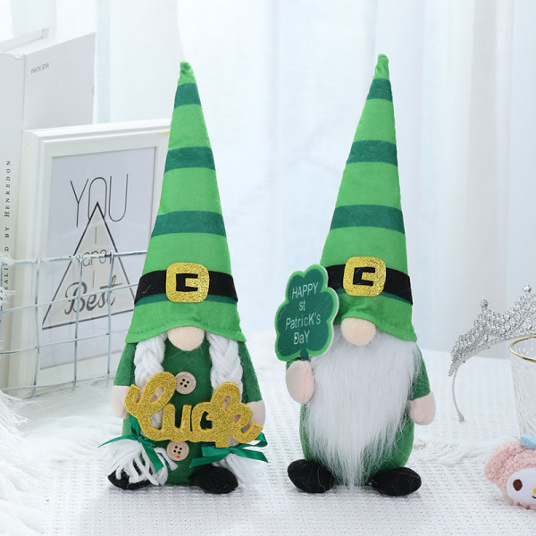 Happy St Patrick's Day Sloagn Decorations Gnome Green Irish Gnome Elf Scandinavian
