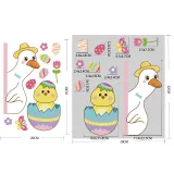 4PCS Easter Window Stickers Bunny Egg Glass Door Decals Static Clings Decoration