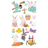 10PCS Easter Tattoos Stickers Temporary Egg Bunny Chick Carrot Tattoos for Kids