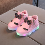 LED Light Kids Shoes Diamond 3D Bowknot Unicorn Sneakers Shoes