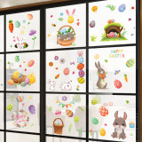 9PCS Easter Window Stickers Rabbit Gnomes Egg Flower Decals Static Clings