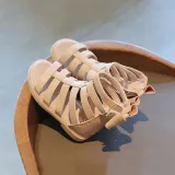 Kid Girl Gladiator Bowknot Velcro Zip Open-Toed Sandals Shoes