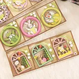 Easter Wooden Rabbit Egg Chick Ornament Tree Decorations Table Accessories