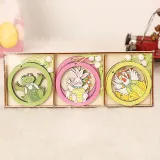 Easter Wooden Rabbit Egg Chick Ornament Tree Decorations Table Accessories