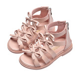 Kid Girl Bowknot Cut Out Open-Toed Soft Bottom Sandals Shoes