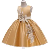 Toddler Girls Floral Embroidery Sleeveless Gowns Dress
