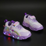 LED Light Kids Shoes Net Breathable Princess Sport Sneakers Shoes