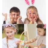 10PCS Easter Tattoos Stickers Temporary Egg Bunny Chick Carrot Tattoos for Kids
