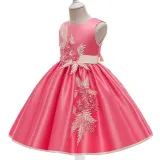 Toddler Girls Floral Embroidery Sleeveless Gowns Dress