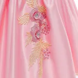 Toddler Girls Floral Embroidery Sleeveless Gowns Dress