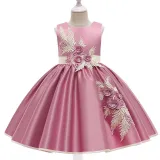 Toddler Girls Floral Embroidery Sleeveless Gowns Dress