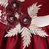 Toddler Girls Floral Embroidery Sleeveless Gowns Dress