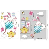 4PCS Easter Window Stickers Bunny Egg Glass Door Decals Static Clings Decoration