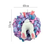 Easter Rabbit Front Door Wreath Thief Bunny Butt with Ears Garland Wall Decoration