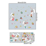 2PCS Easter Window Stickers Rabbit Egg Mushroom Flower Fridge Static Clings