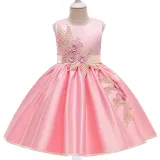 Toddler Girls Floral Embroidery Sleeveless Gowns Dress