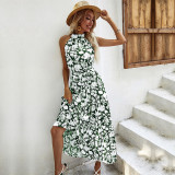 Women's Slit dress with small flowers sling