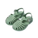 Kid Girl Pure Color Woven Cut Out Soft Bottom Sandals Shoes