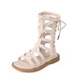 Kid Girl Gladiator Bowknot Strappy Zip Open-Toed Sandals Shoes