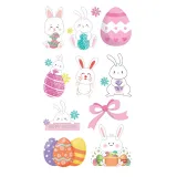 10PCS Easter Tattoos Stickers Temporary Egg Bunny Chick Carrot Tattoos for Kids