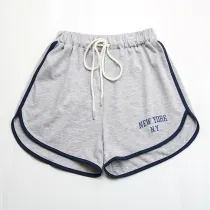 Women's Printed Wide Leg Pants Drawstring Sports Casual Shorts