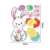 Easter Window Stickers Bunny Footprint Egg Glass Door Decals Fridge Clings Decoration