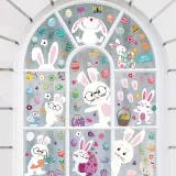 9PCS Easter Window Stickers Flower Gnomes Rabbit Egg Decals Static Clings