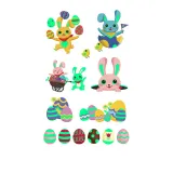10PCS Noctilucence Easter Tattoos Stickers Temporary Egg Bunny Gnomes Tattoos
