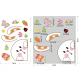 4PCS Easter Window Stickers Bunny Egg Glass Door Decals Static Clings Decoration