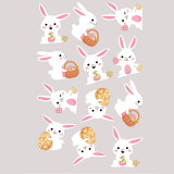 5PCS Easter Window Stickers Rabbit Egg Decals Static Clings