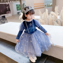 Toddler Girls Navy Princess Long Sleeve Winter Dress