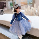 Toddler Girls Navy Princess Long Sleeve Winter Dress