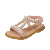 Kids Girl Pearl Diamond Open-Toed Soft Bottom Sandals Shoes