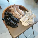 Kid Girl Gladiator Bowknot Velcro Zip Open-Toed Sandals Shoes