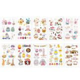 10PCS Noctilucence Easter Tattoos Stickers Temporary Egg Bunny Gnomes Tattoos
