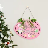 Easter Lighted Door Decorations Cute Wall Hanger Gnomes Egg Wreath