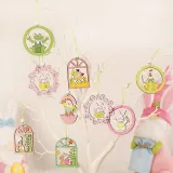 Easter Wooden Rabbit Egg Chick Ornament Tree Decorations Table Accessories