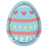 6PCS Easter Tableware Cartoon Rabbit Easter Egg Disposable Plates