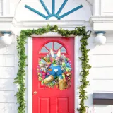 Easter Rabbit Front Door Wreath Thief Bunny Butt with Ears Garland Wall Decoration