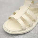 Kid Girl Pure Color Gladiator Zip Sandals Shoes