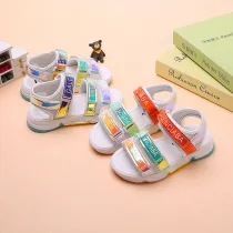 Toddlers Kids Letter Open-Toed Velcro Beach Sandals