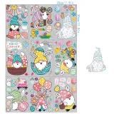 9PCS Easter Window Stickers Flower Gnomes Rabbit Egg Decals Static Clings