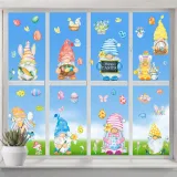 9PCS Easter Window Stickers Bunny Egg Gnomes Chicken Decals Static Clings